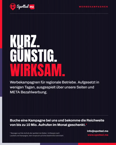 Anzeige: Kurz. Günstig. Wirksam. Werbekampagnen für regionale Betriebe